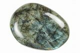 3.8" Flashy, Polished Labradorite Palm Stone - Madagascar - #195475-1